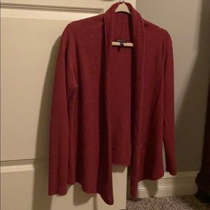 Eileen Fisher 100% wool long sleeve open sweater with shawl collar